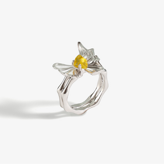 Citrine Butterfly Ring