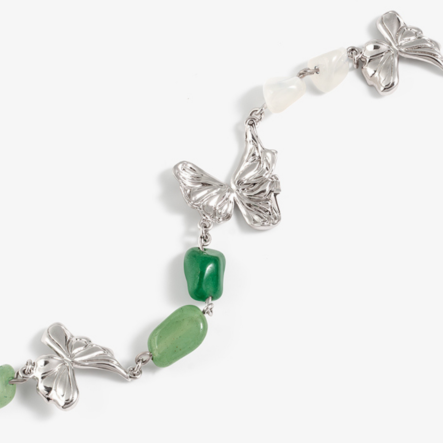 Colorful Natural Stone Butterfly Necklace