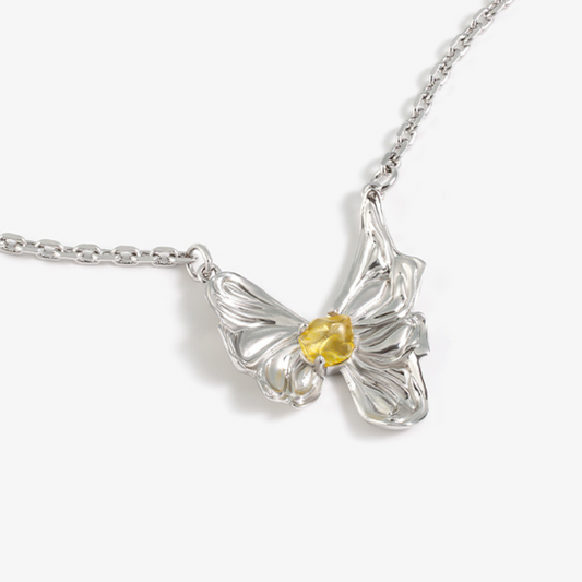 Citrine Butterfly Necklace