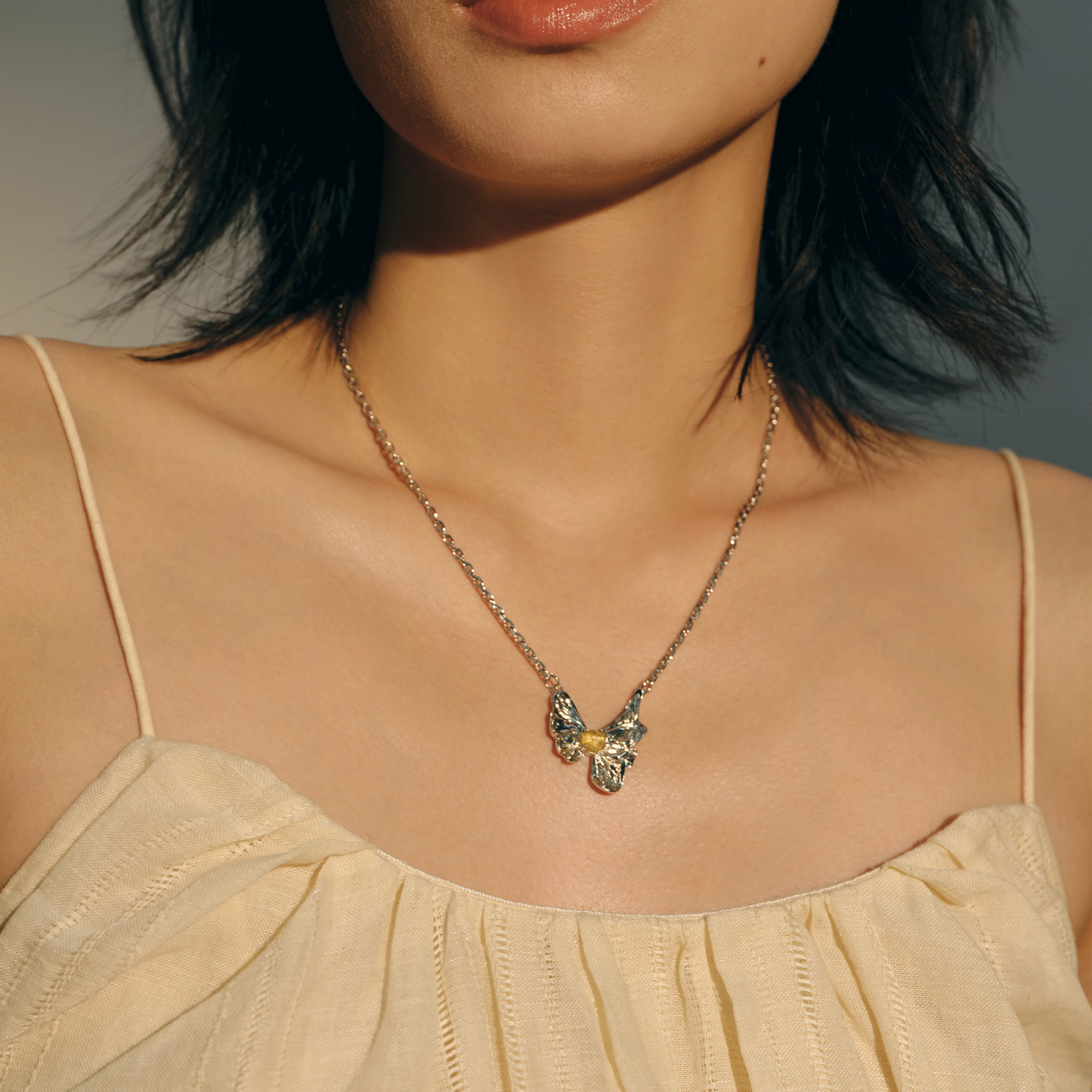 Citrine Butterfly Necklace