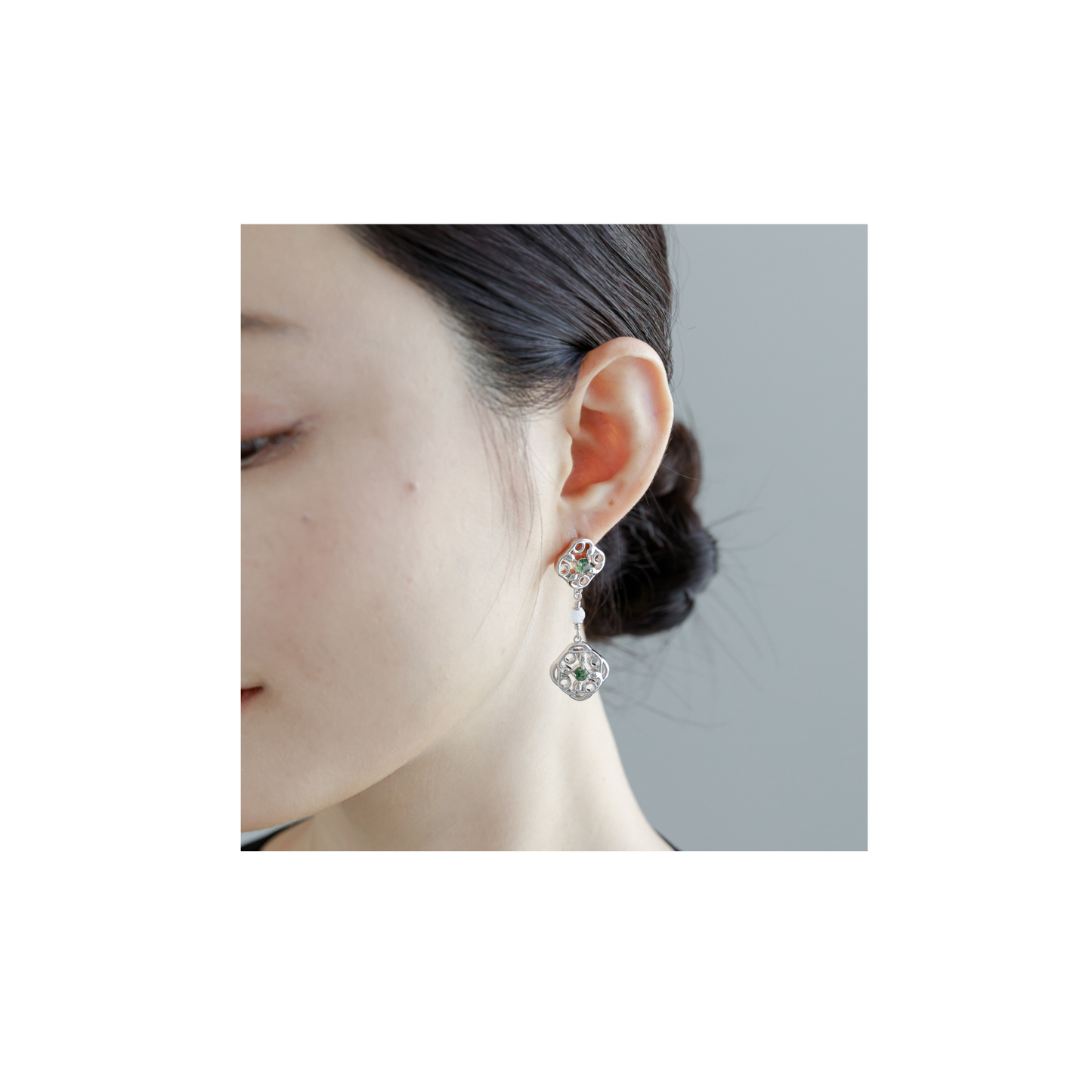 Double Layered Green Specter Earrings