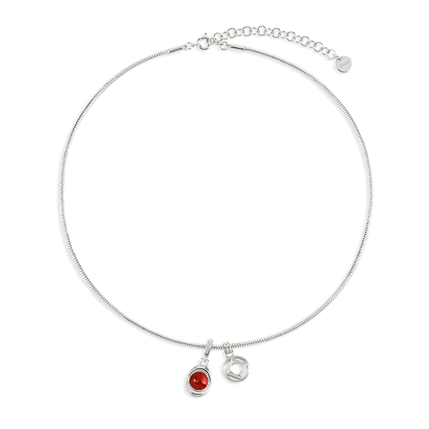 Agate Yuanbao Coin Snake Bone Chain