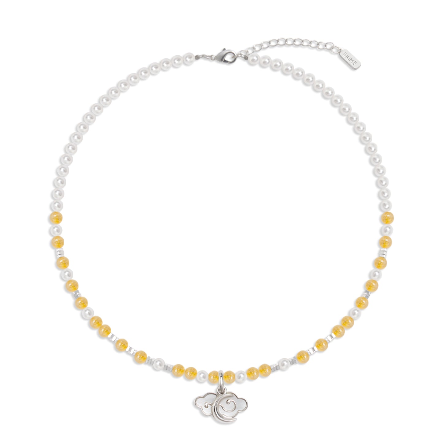 Lucky Cloud Crescent Moon Two Wear Necklace