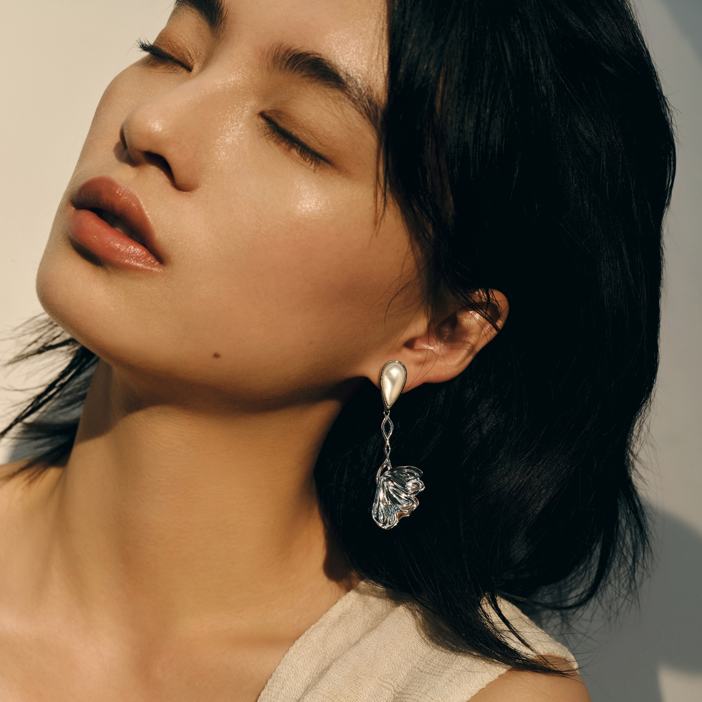 White Mother-of-Pearl Butterfly Earrings