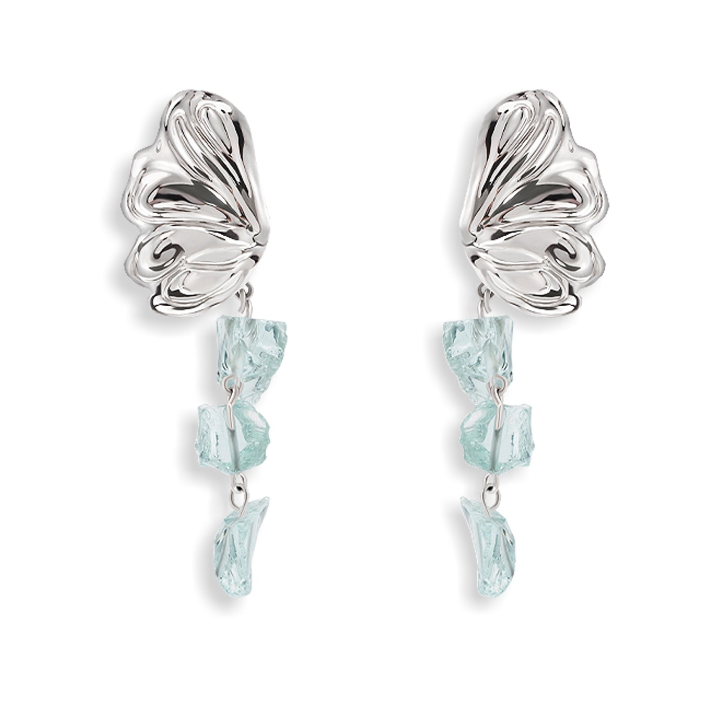 Crystal Tassel Butterfly Earrings