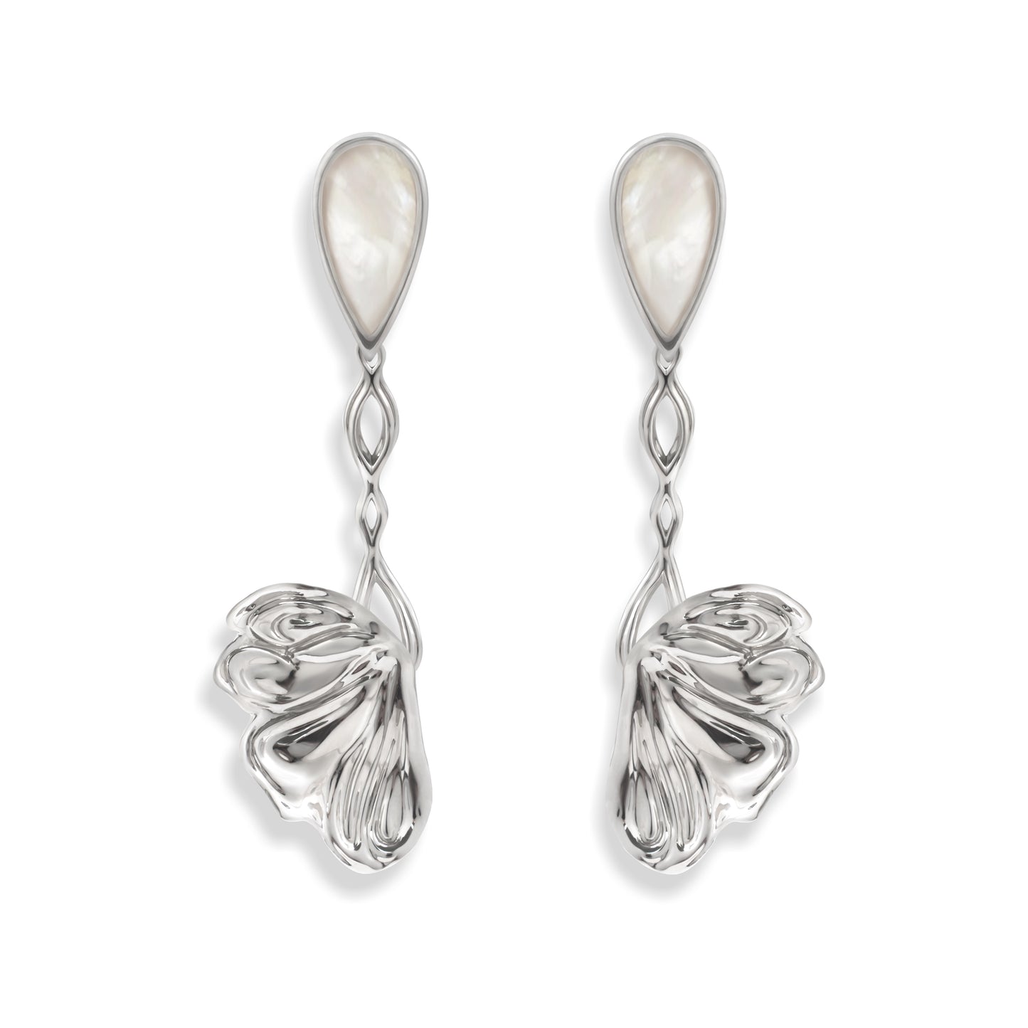 White Mother-of-Pearl Butterfly Earrings