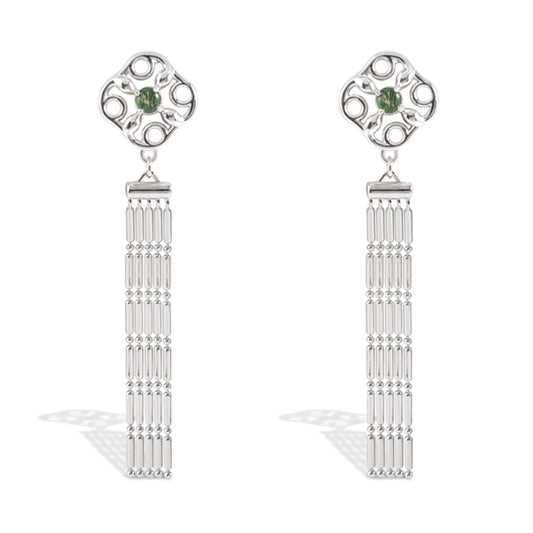 Green Ghost Tassel Earrings