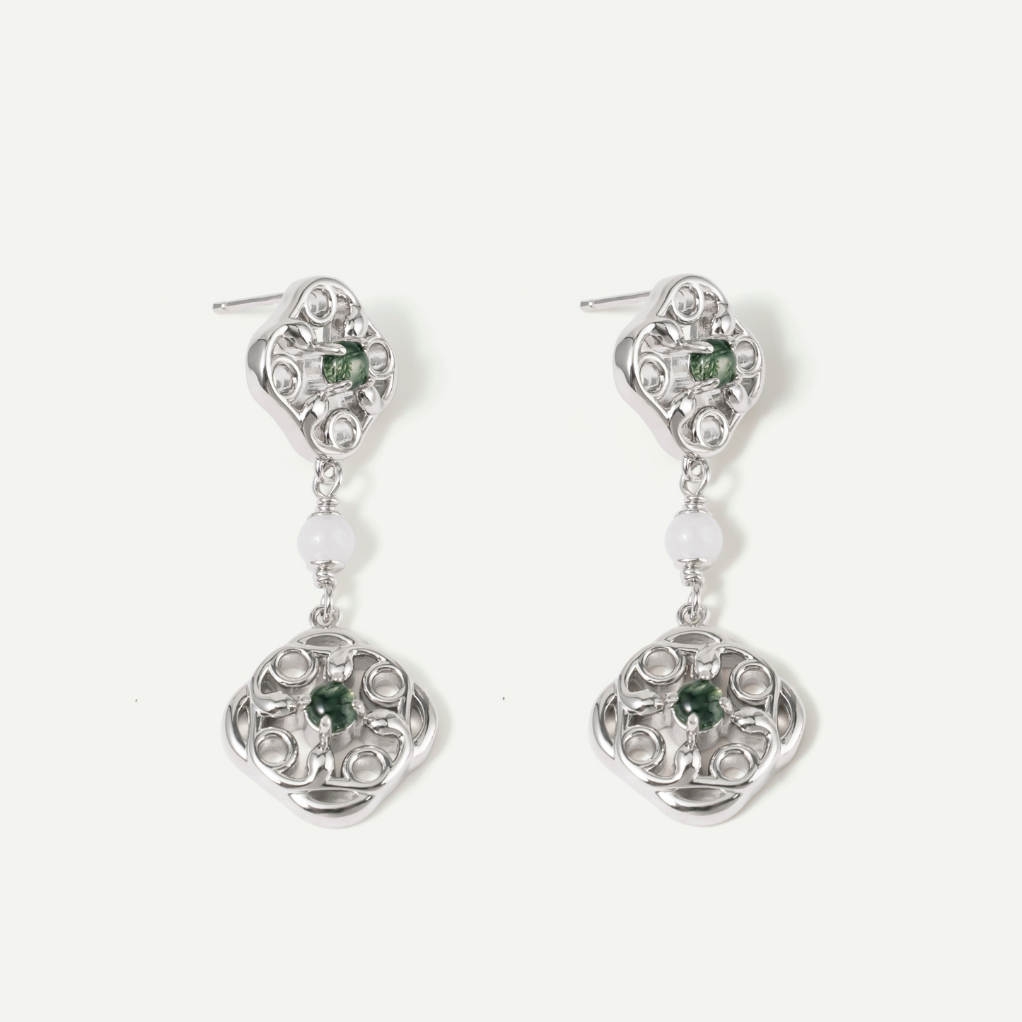 Double Layered Green Specter Earrings