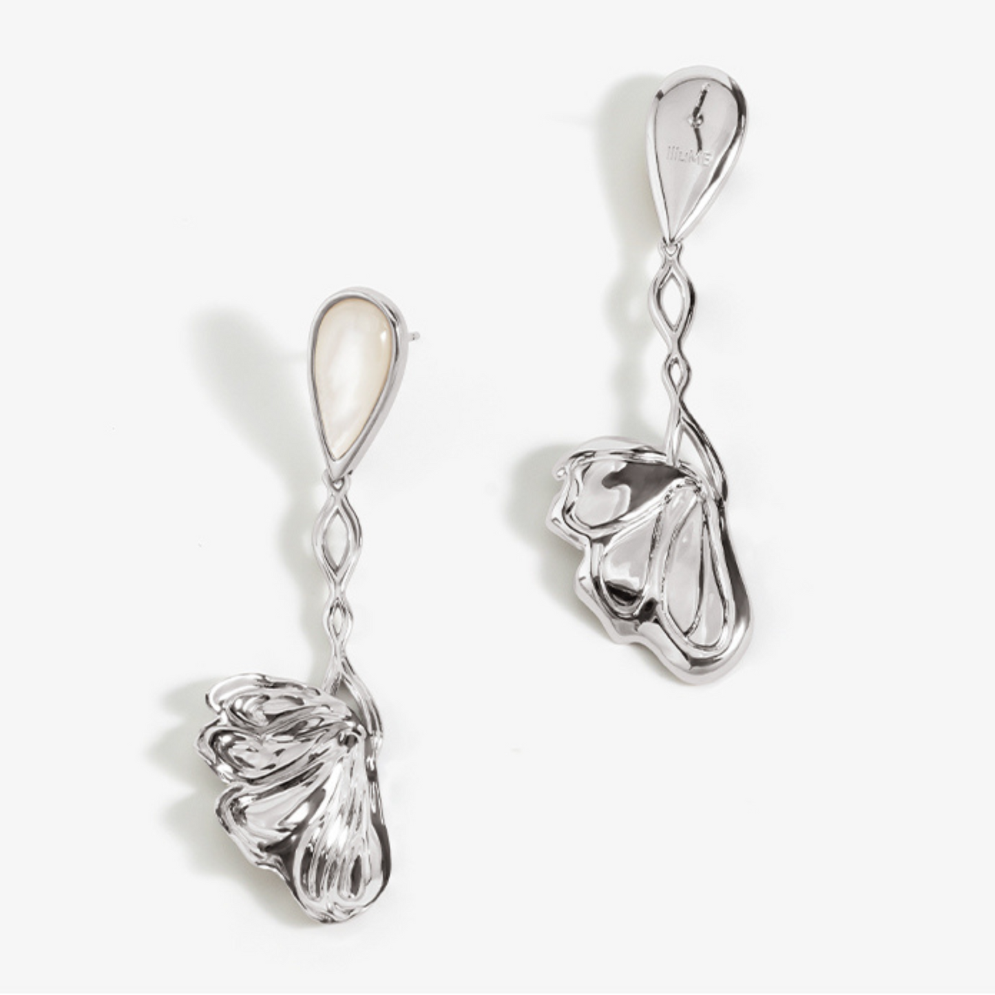 White Mother-of-Pearl Butterfly Earrings