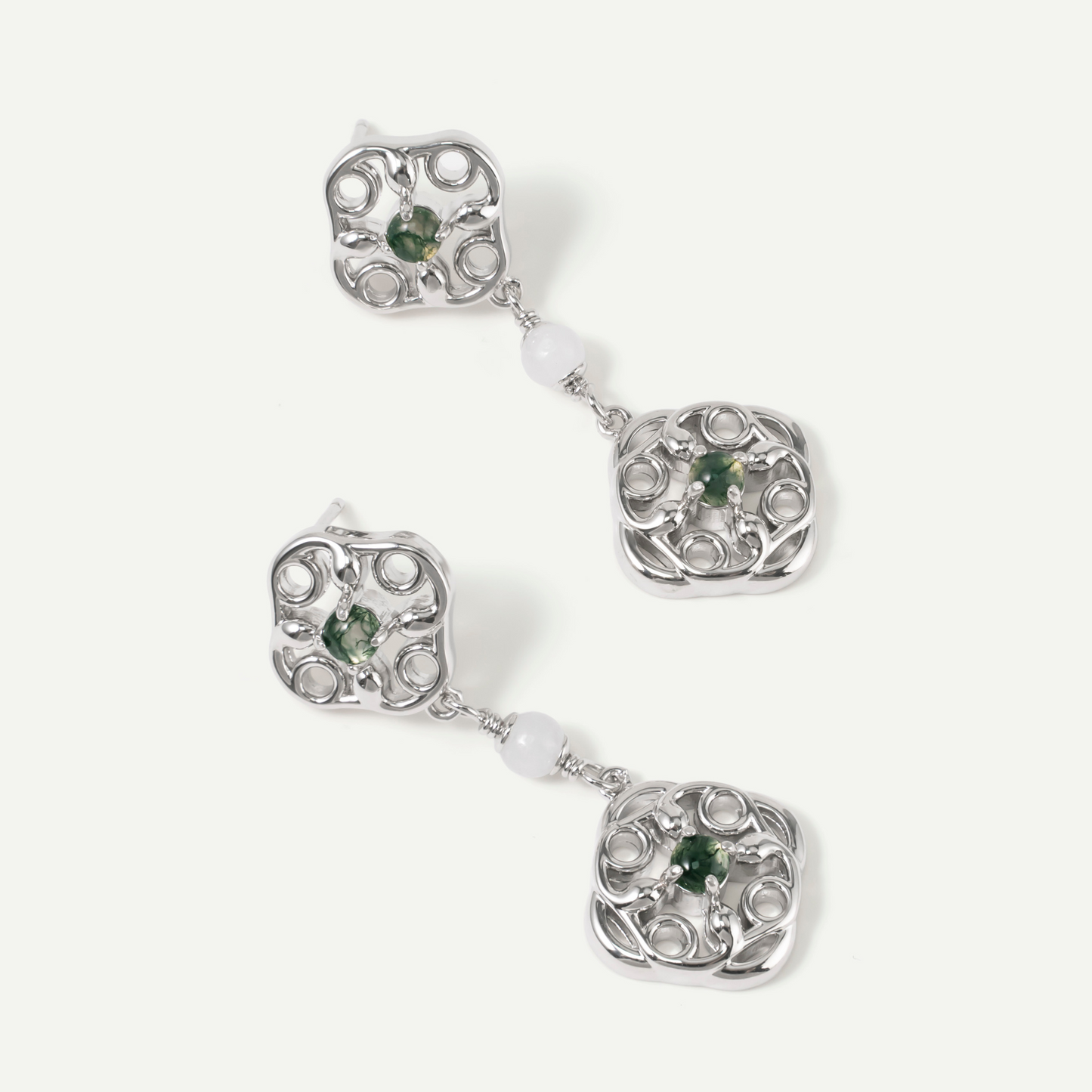 Double Layered Green Specter Earrings