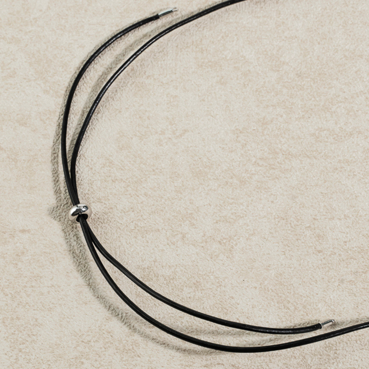 Wood grained stone leather cord necklace