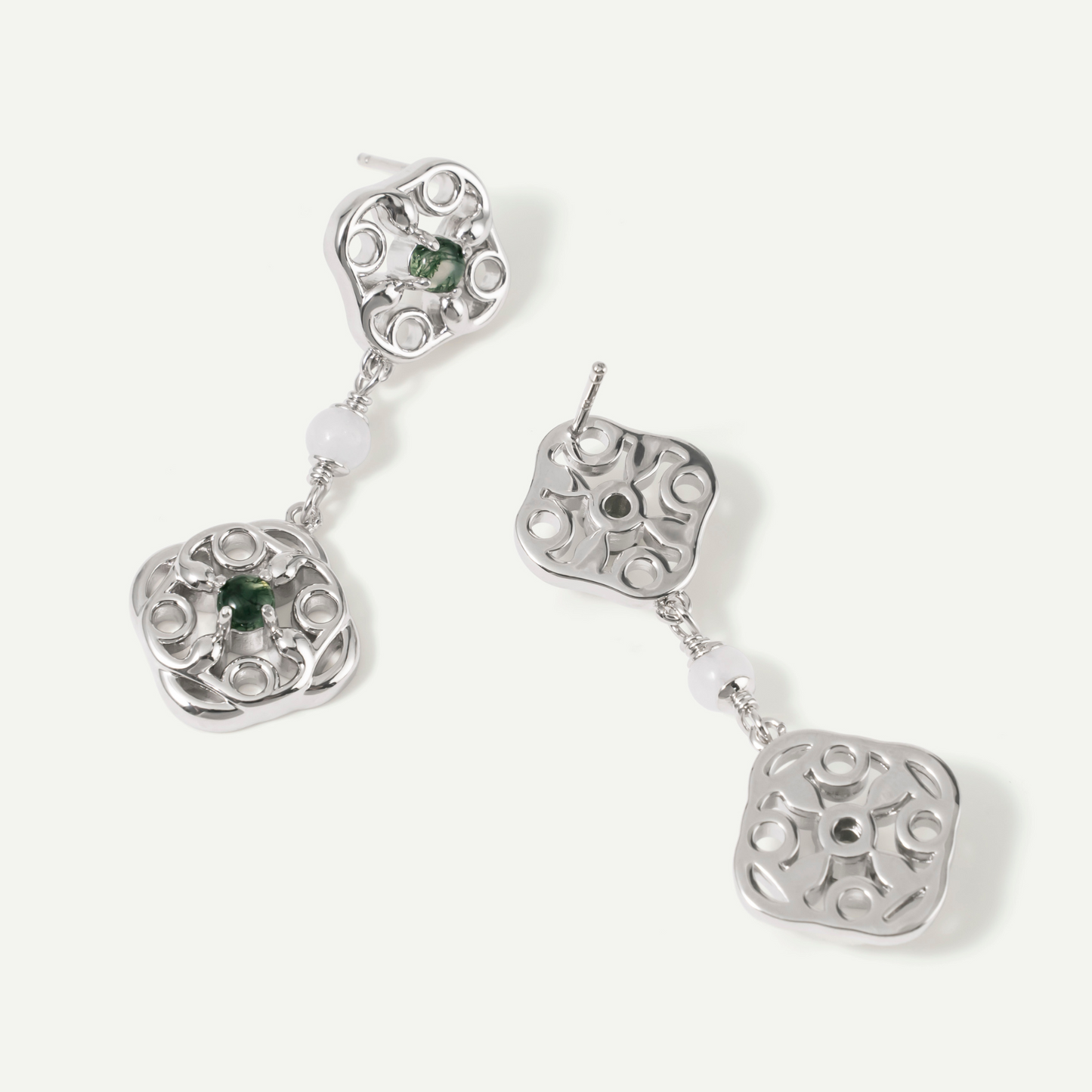 Double Layered Green Specter Earrings