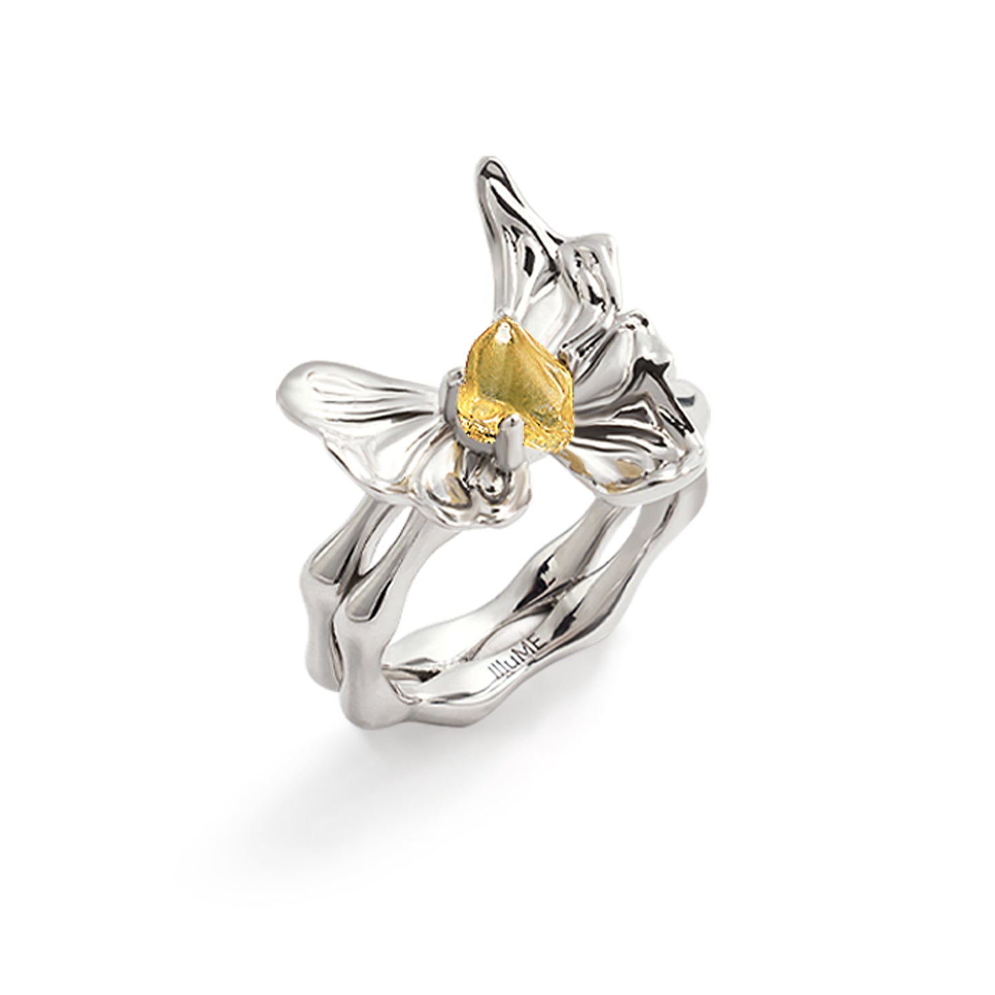 Citrine Butterfly Ring