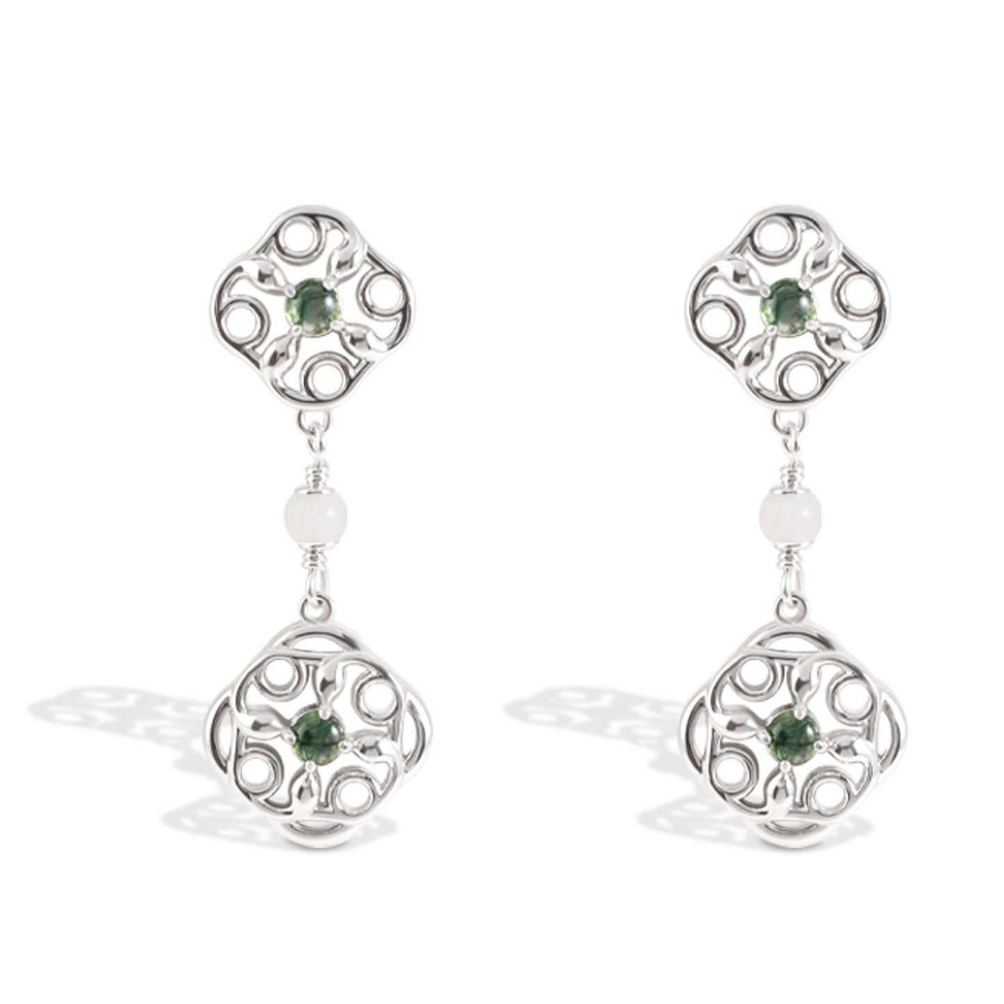 Double Layered Green Specter Earrings