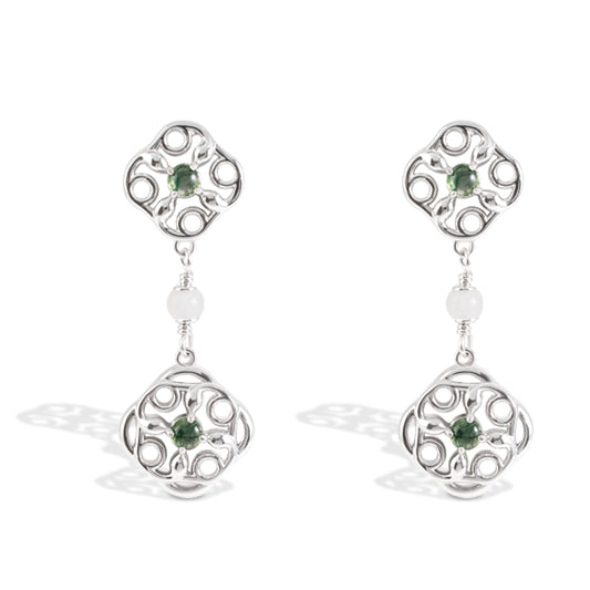 Double Layered Green Specter Earrings