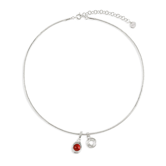 Agate Yuanbao Coin Snake Bone Chain