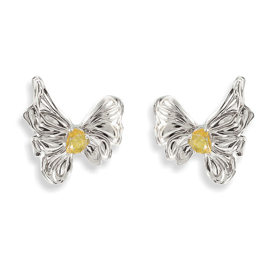 Citrine Butterfly Earrings
