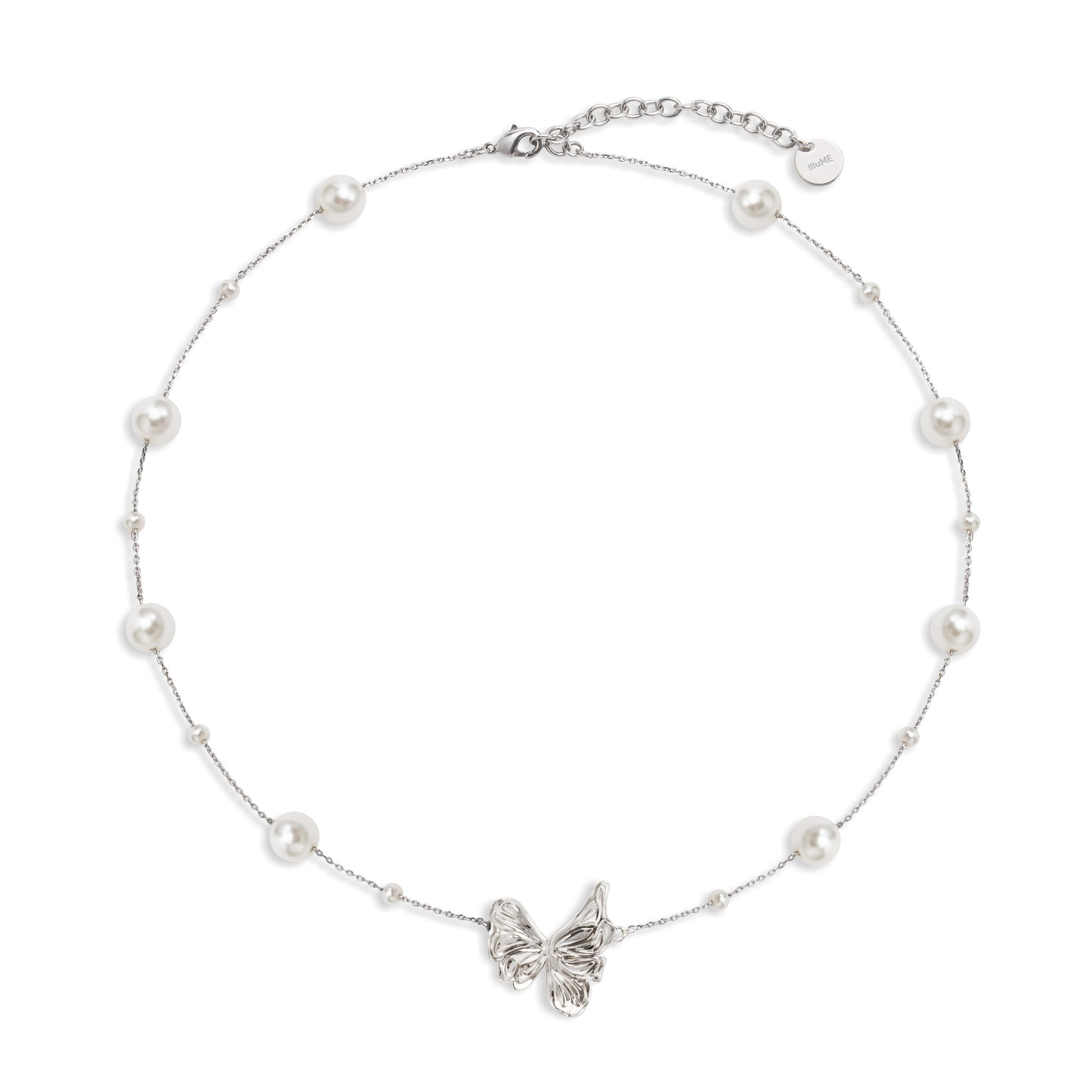 Butterfly Pendant Full Star Pearl Necklace