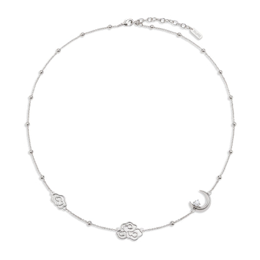 Lucky Clouds Crescent Moon Bead Necklace