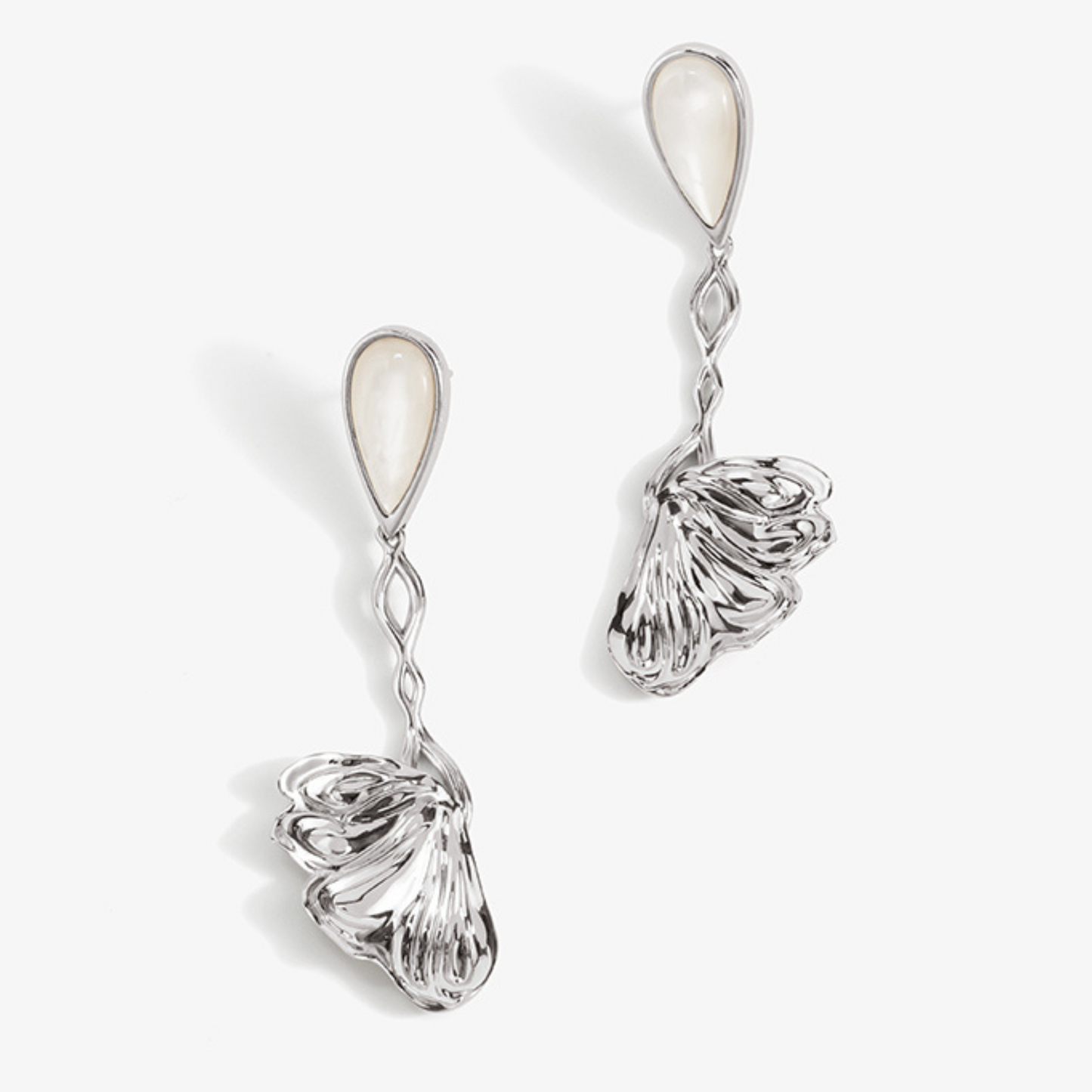 White Mother-of-Pearl Butterfly Earrings