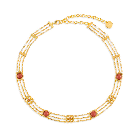 Onyx Yuanbao coin choker