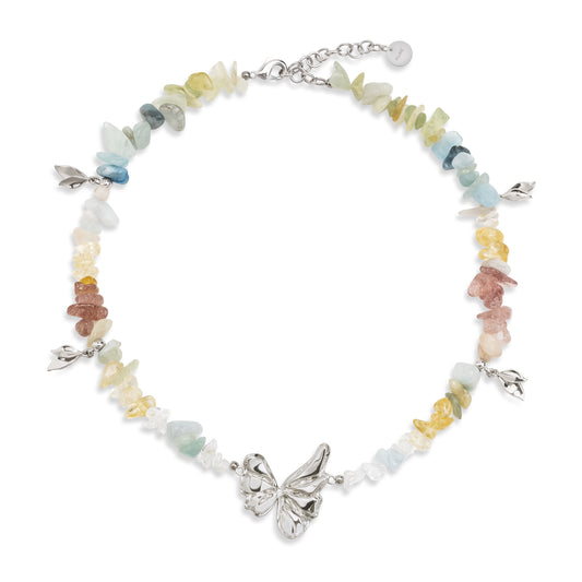 Colorful Crystal Butterfly Necklace