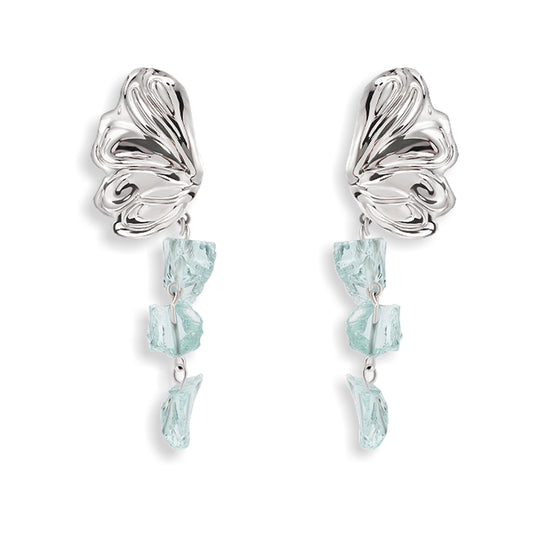 Crystal Tassel Butterfly Earrings